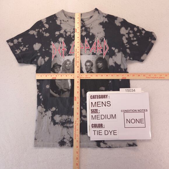 Def Leppard Band Graphic Crew Neck T Shirt Adult Mens Size Medium M Tie Dye - Picture 5 of 9